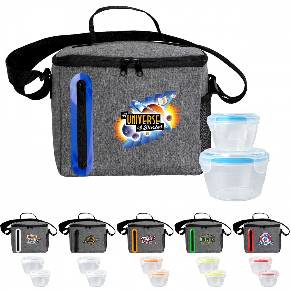Logo Branded Nested Oval Cooler Lunch Set Logo Branded Nested Oval Cooler Lunch Set