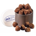 Logo Branded Cocoa Dusted Truffles in Designer Tin