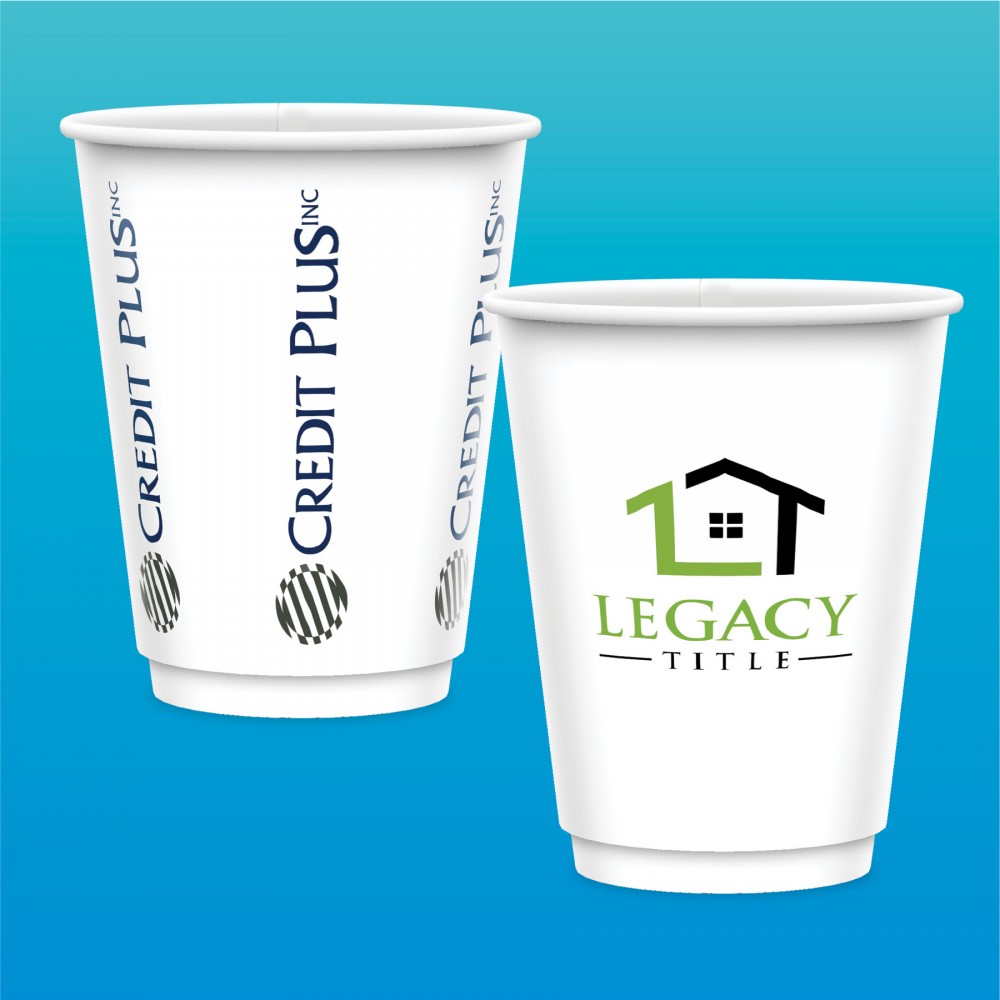 12 oz-Vx2 Gloss Double Wall Insulated Paper Cups Custom Printed