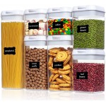 Logo Branded Airtight Food Storage Containers, Vtopmart 7 Pieces BPA Free Plastic Cereal Containers with lock