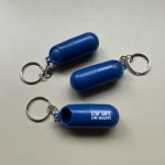 Logo Branded Capsule Shaped Pill Box With Key Ring