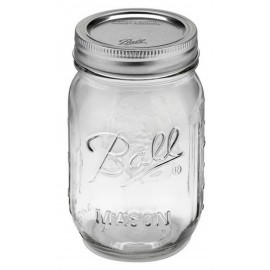 16oz Mason Jar with Silver Seal Lid Logo Branded