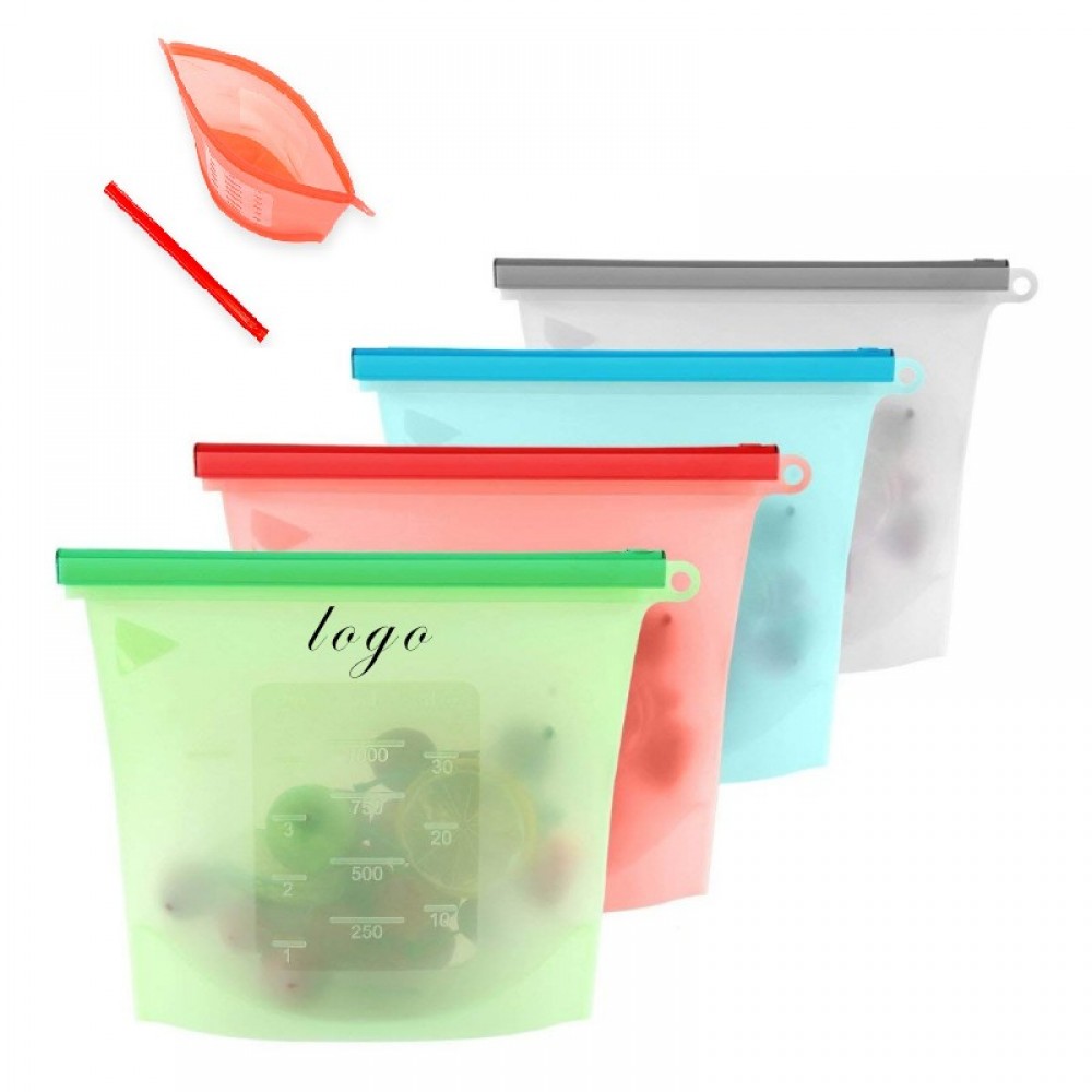 Custom Printed Reusable Silicone Food Fresh-Keeping Storage Bag Custom Printed Reusable Silicone Food Fresh-Keeping Storage Bag