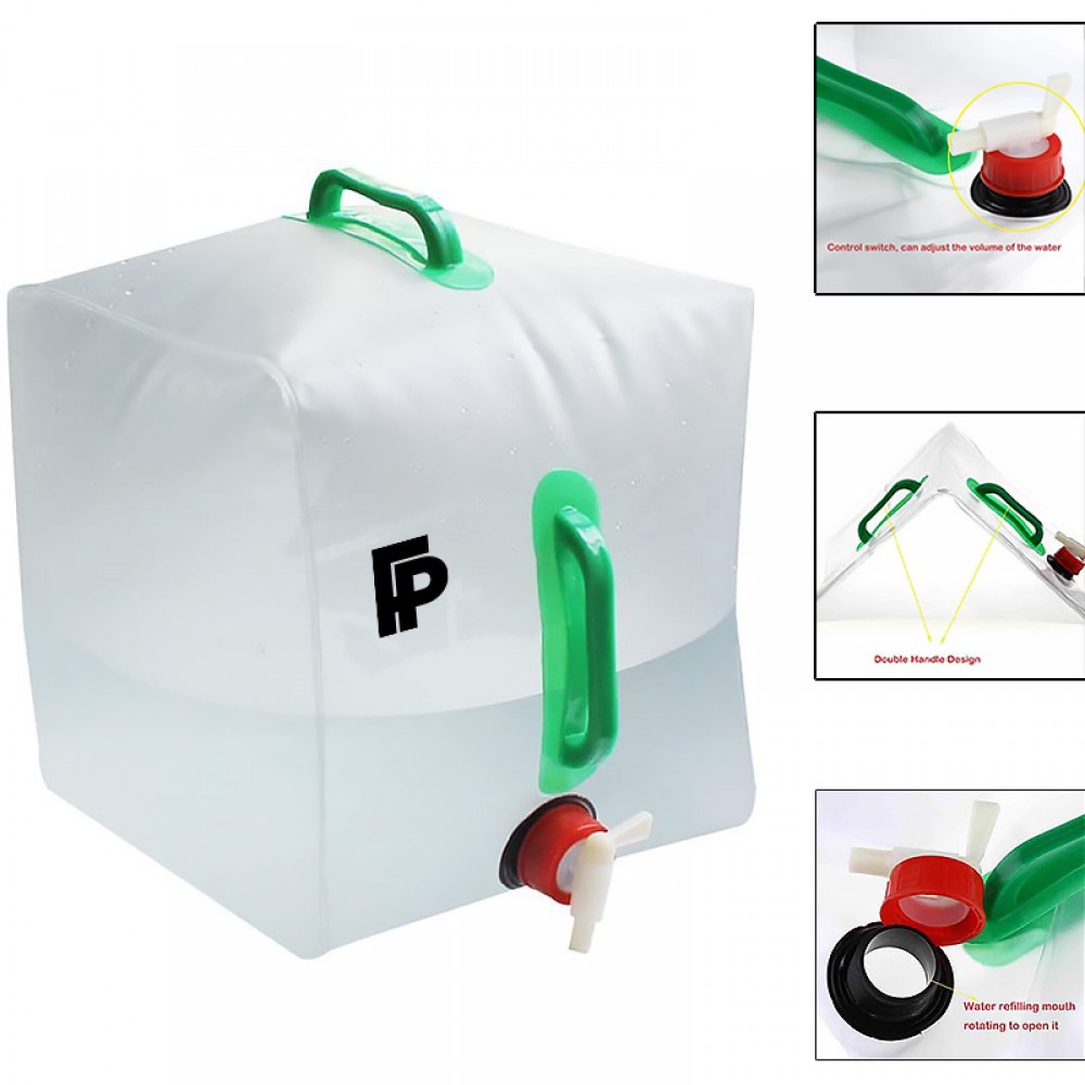 Custom Imprinted 20 Litres Portable Folding Water Container with Spigot Custom Imprinted 20 Litres Portable Folding Water Container with Spigot