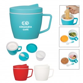 Custom Printed 14 Oz. Thermal Mug With Spoon And Fork Set  Custom Printed 14 Oz. Thermal Mug With Spoon And Fork Set