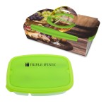 2-Section Lunch Container With Custom Handle Box Logo Branded