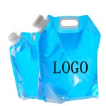 27oz Plastic Collapsible Drinking Pouch With Carabiner Logo Branded