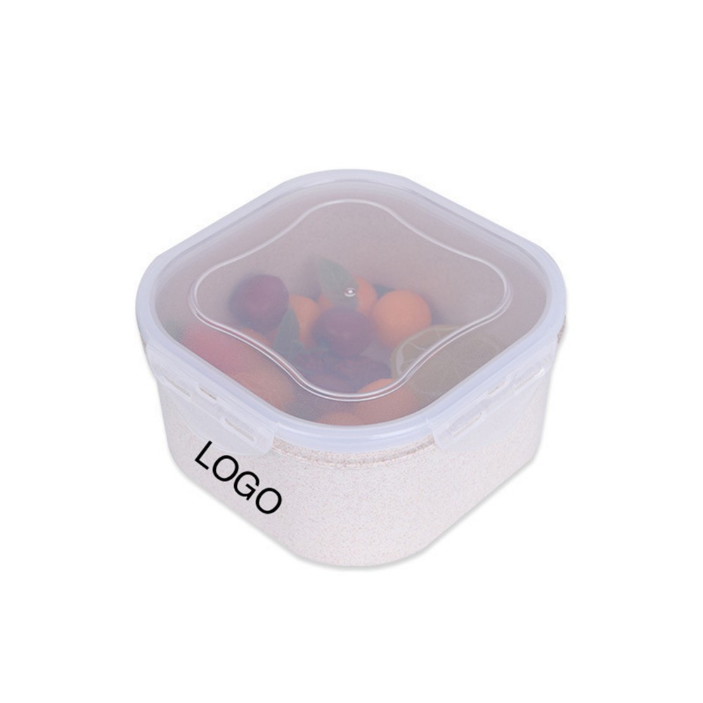 Custom Imprinted Wheat Straw Food Storage Container Custom Imprinted Wheat Straw Food Storage Container