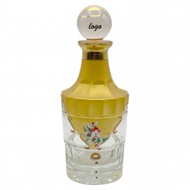 Logo Branded Glass Bottle With Real Gold Decoration