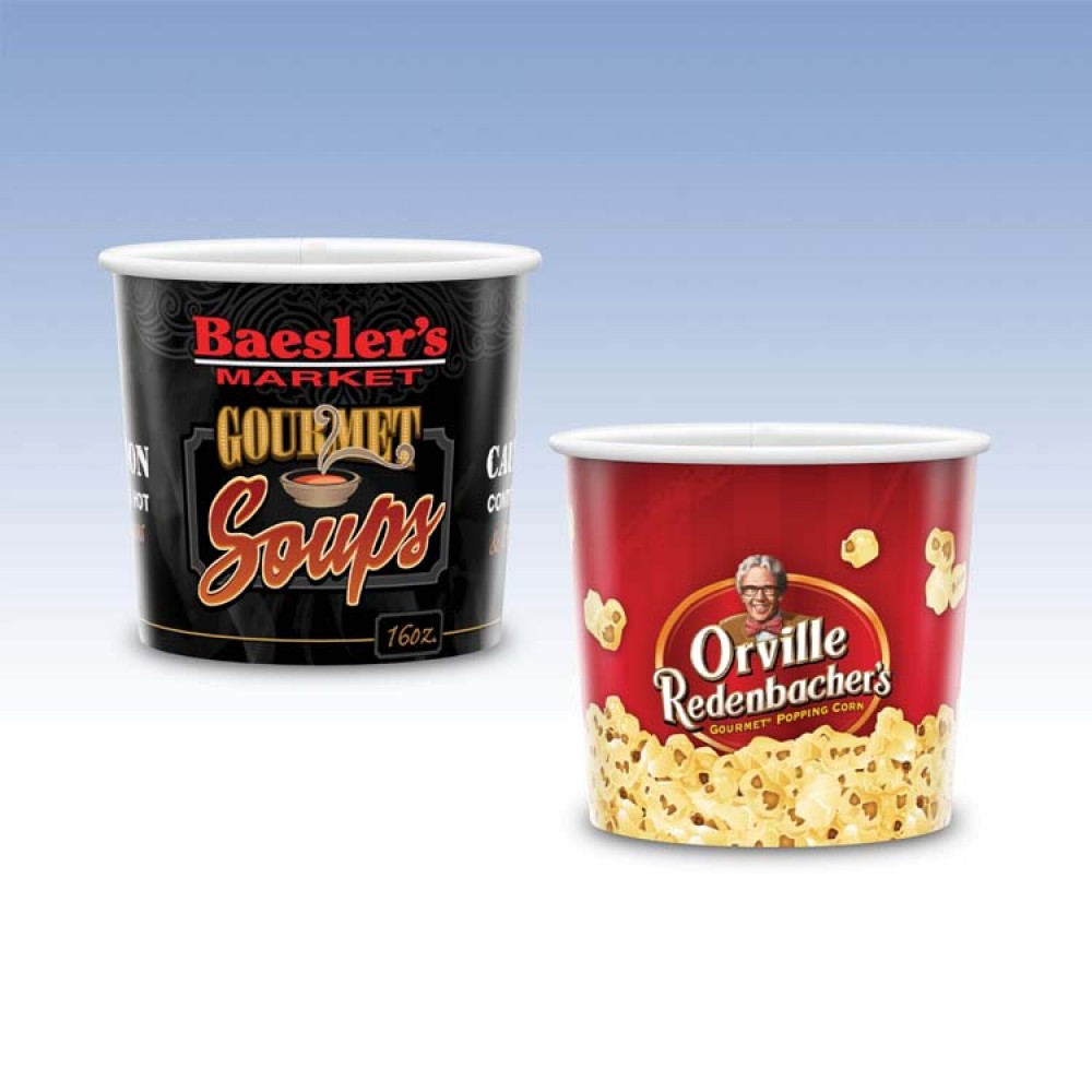 Custom Printed 16 oz-Heavy Duty Paper Hot Containers Custom Printed 16 oz-Heavy Duty Paper Hot Containers