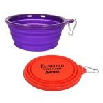 Custom Imprinted 7" Collapsible Travel Pet Bowl w/ Carabiner