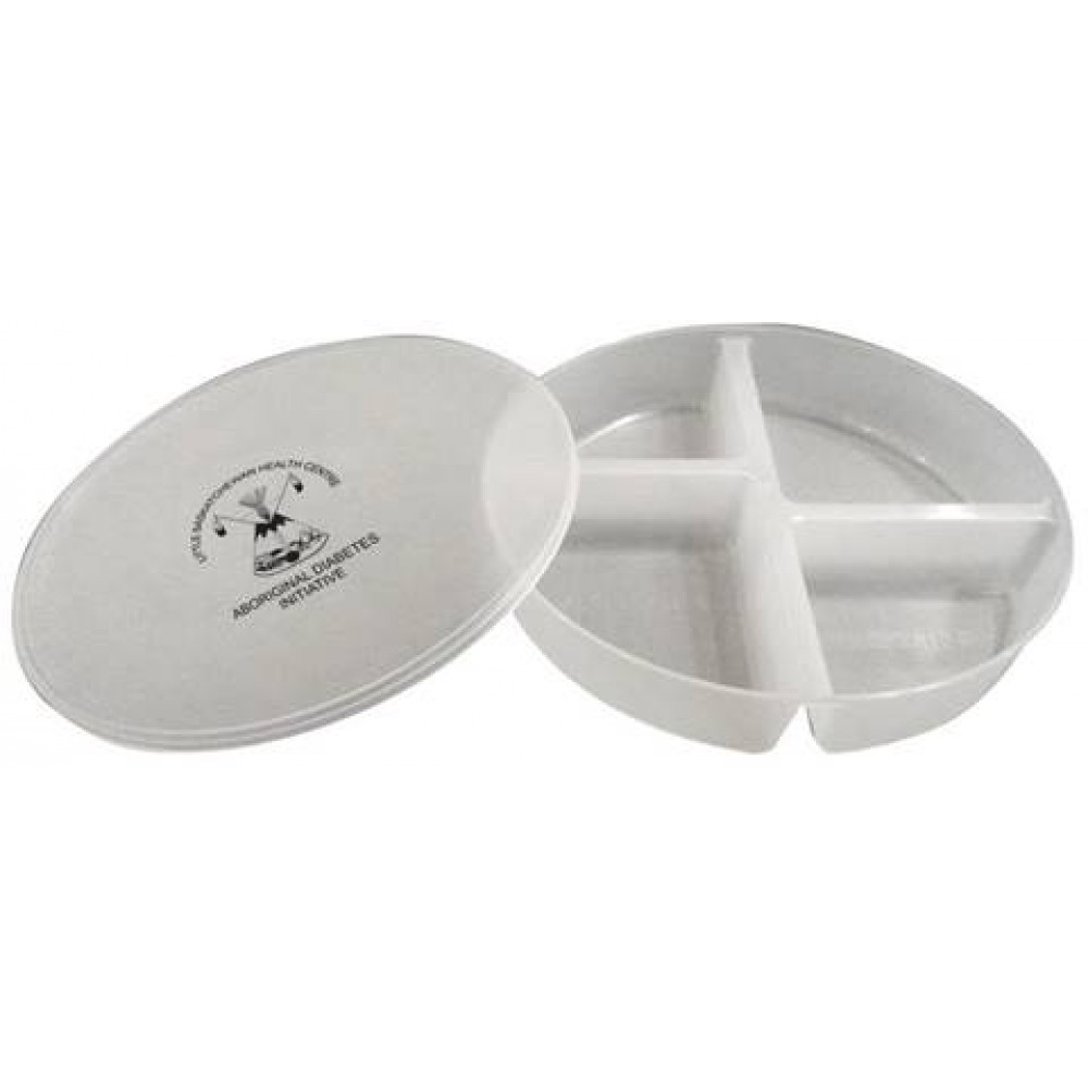 Custom Printed Natural Divided Portion Plate with Lid Custom Printed Natural Divided Portion Plate with Lid