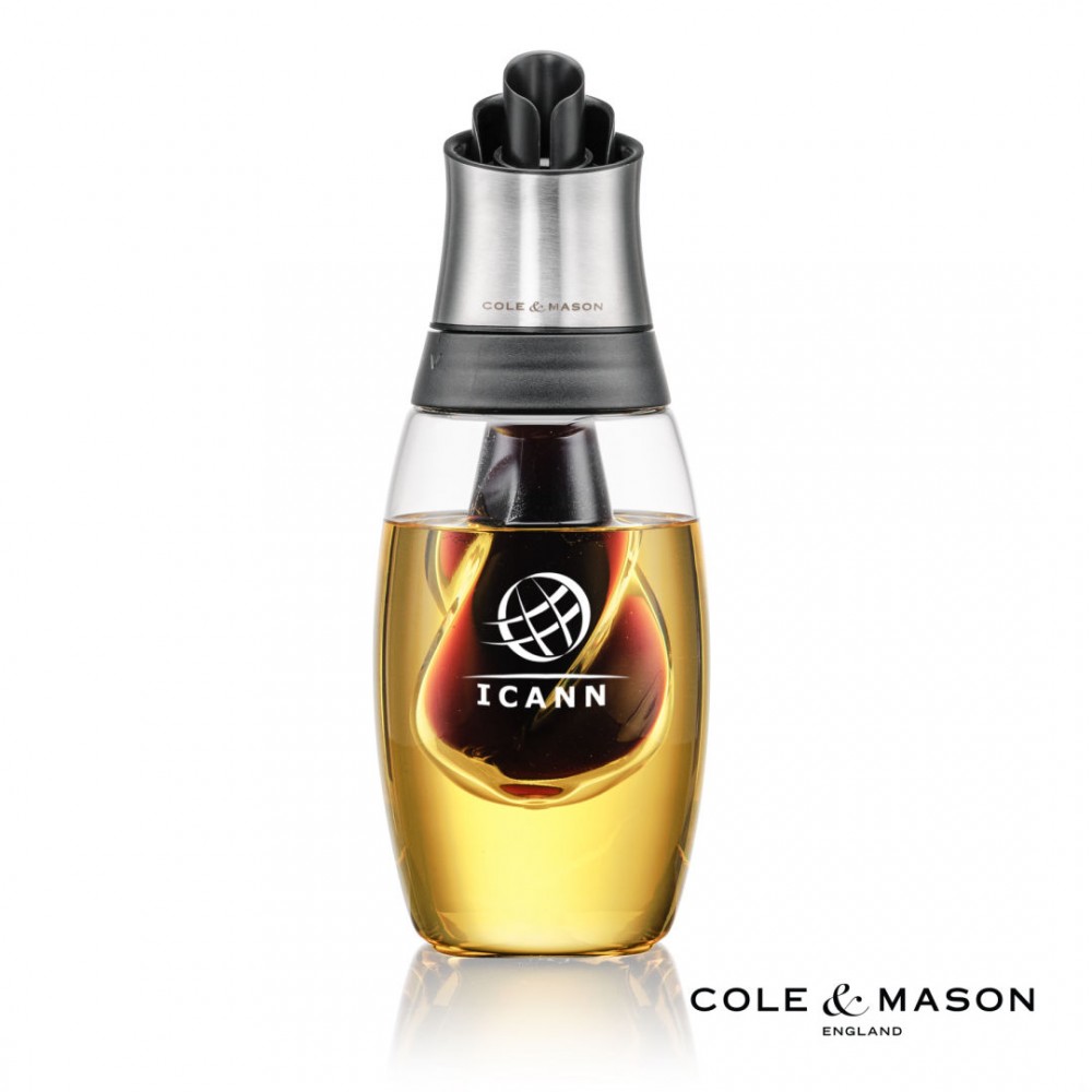 Logo Branded Cole & Mason Oil and Vinegar Dispenser - Stainless Steel