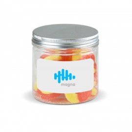 Custom Printed Small Round Plastic Jar With Aluminum Lid