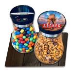 36 Oz. Twist Lid Candy Jars w/Black Lid Logo Branded