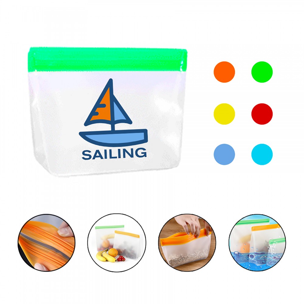 Custom Printed Tridimensional Slipzip Reusable Food Storage Pouch Custom Printed Tridimensional Slipzip Reusable Food Storage Pouch