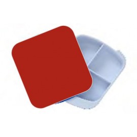 Pill Box - Four Compartment - Red/White Logo Branded