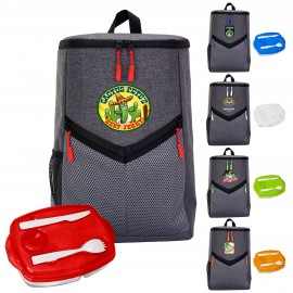 Victory Locking Lid Cooler Backpack Set Logo Branded
