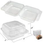 Custom Imprinted Clear Plastic Square Hinged Food Container