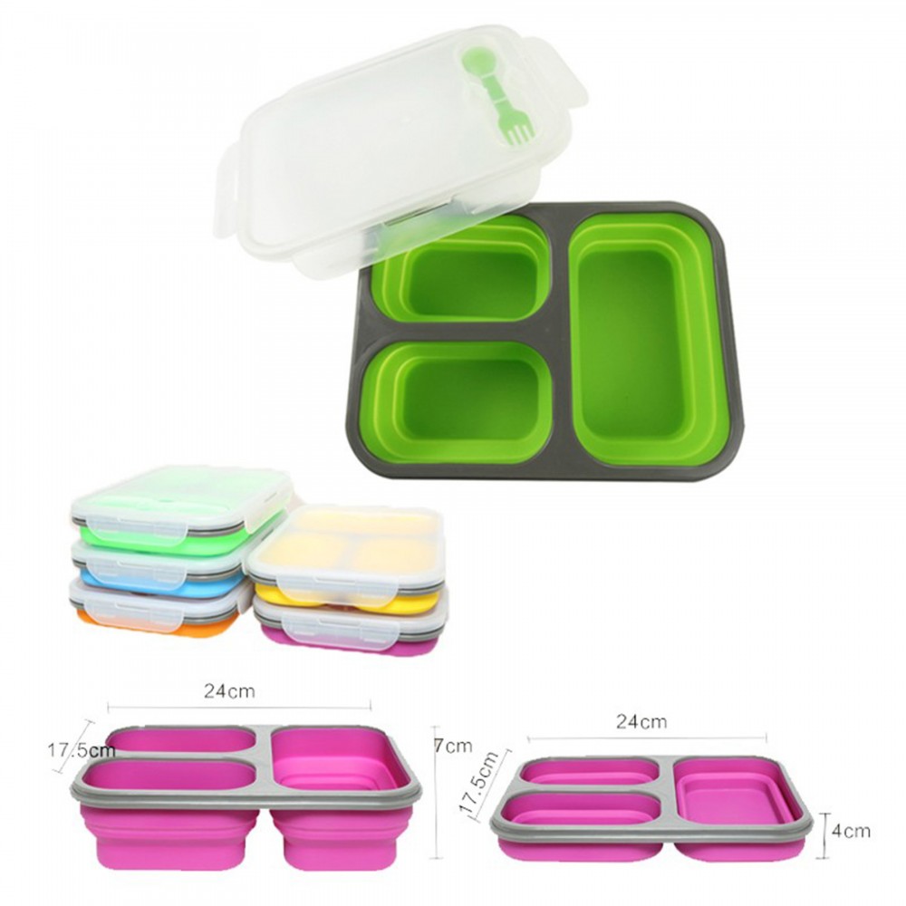 Silicone Folding Lunch Box Custom Imprinted