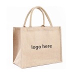 Jute Grocery Tote Bag Logo Branded