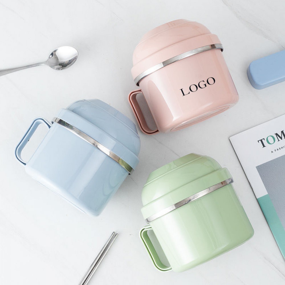 2-Layer Stainless Steel Insulated Food Container Logo Branded 2-Layer Stainless Steel Insulated Food Container Logo Branded