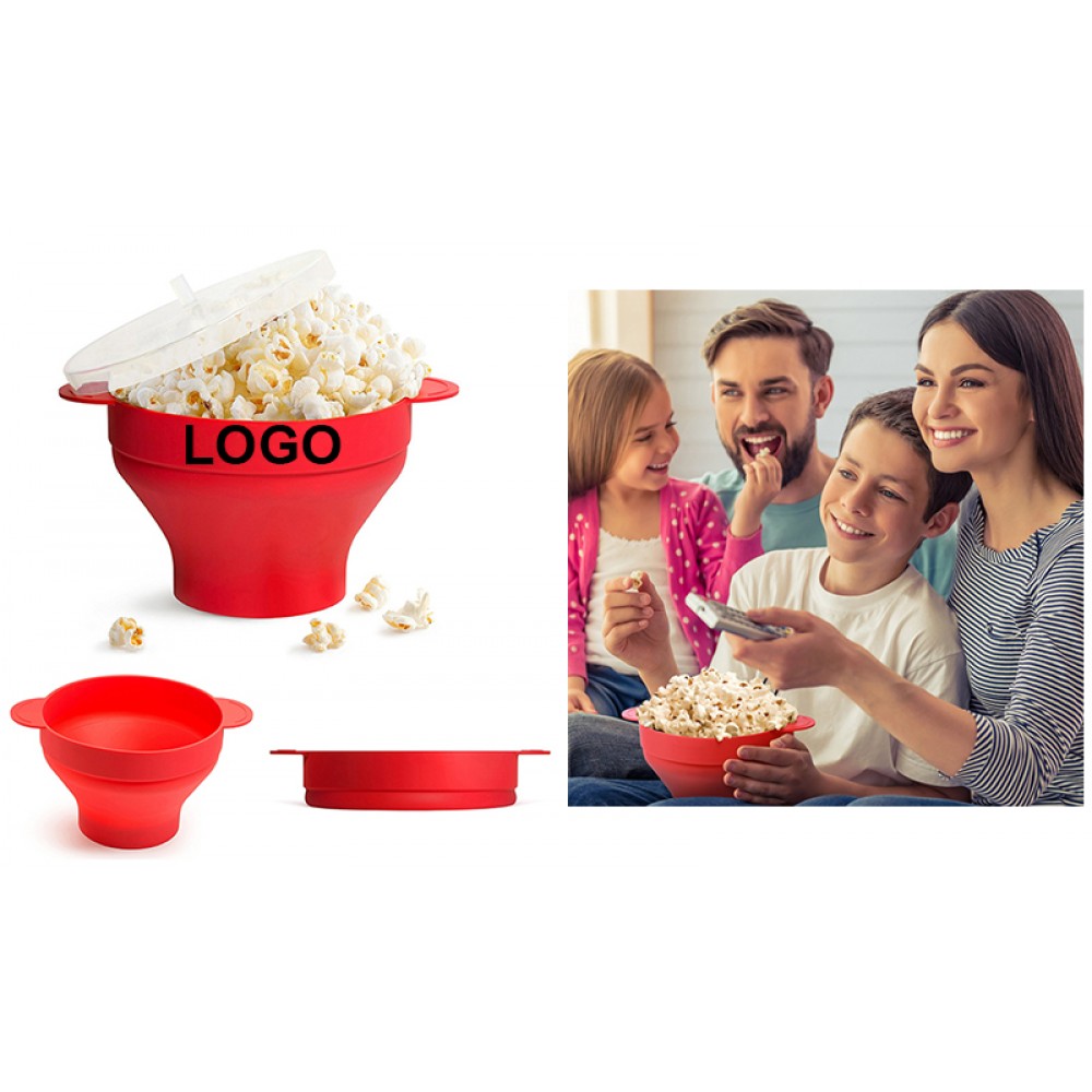 Custom Imprinted Kitchen Collapsible Silicone Popcorn Maker Custom Imprinted Kitchen Collapsible Silicone Popcorn Maker