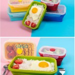 800ML Square Folding Silicone Food Storage Container Custom Imprinted