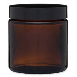 4 oz Amber Glass Straight Sided Jars Custom Imprinted