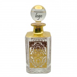 Glass Bottle With Real Gold Painting Logo Branded