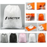 Custom Printed 13.8" x 17.8" Non-Woven Drawstring Bag Travel Storage Bags For Clothes Shoes