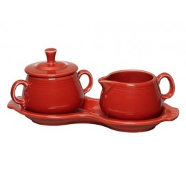 Custom Imprinted Fiesta Scarlet Sugar Creamer Tray Set