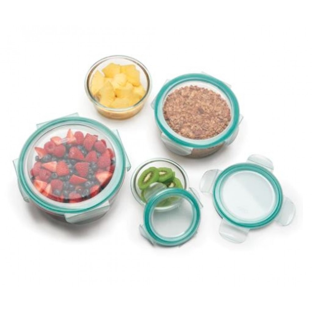 OXO Good Grips 8pc SNAP Glass Round Container Set Custom Printed