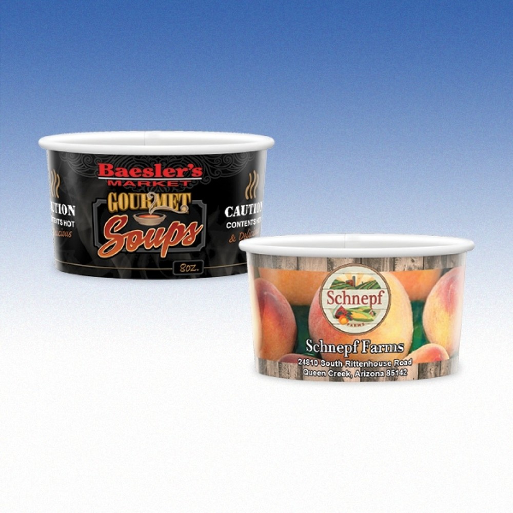 Custom Imprinted 8 oz-Heavy Duty Paper Hot Containers Custom Imprinted 8 oz-Heavy Duty Paper Hot Containers