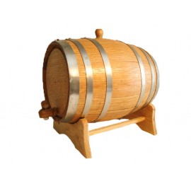Custom Printed 2 Liter Oak Wood Barrel with Steel Hoops