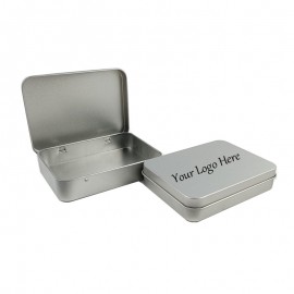 Hinged Tin Box - Empty Logo Branded