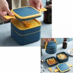 Logo Branded Two Tier Plastic Lunch Box With Spoon