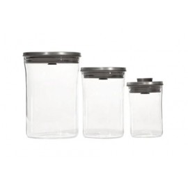 Custom Imprinted OXO Steel 3pc Glass Graduated POP Canister Set