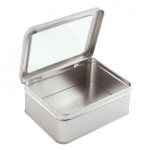 Tin Case w/ Hinged Window Lid Custom Imprinted