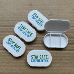 Custom Imprinted Oval 3 Compartments Pill Holder