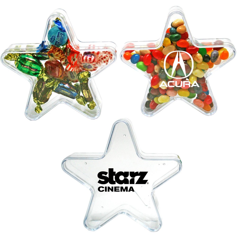 Custom Printed Star Shape Plastic Candy Container - Empty Custom Printed Star Shape Plastic Candy Container - Empty