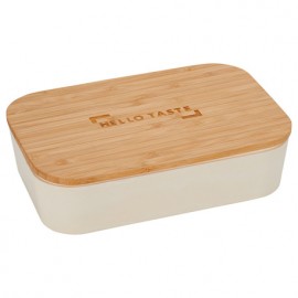 Custom Printed Bamboo Fiber Lunch Box With Cutting Board Lid