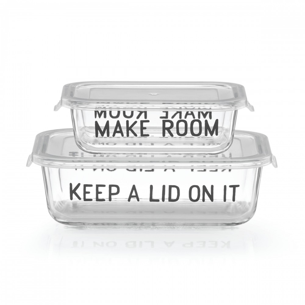 Kate Spade All in Good Taste Rectangular Food Storage Containers, Set of 2 Custom Imprinted Kate Spade All in Good Taste Rectangular Food Storage Containers, Set of 2 Custom Imprinted