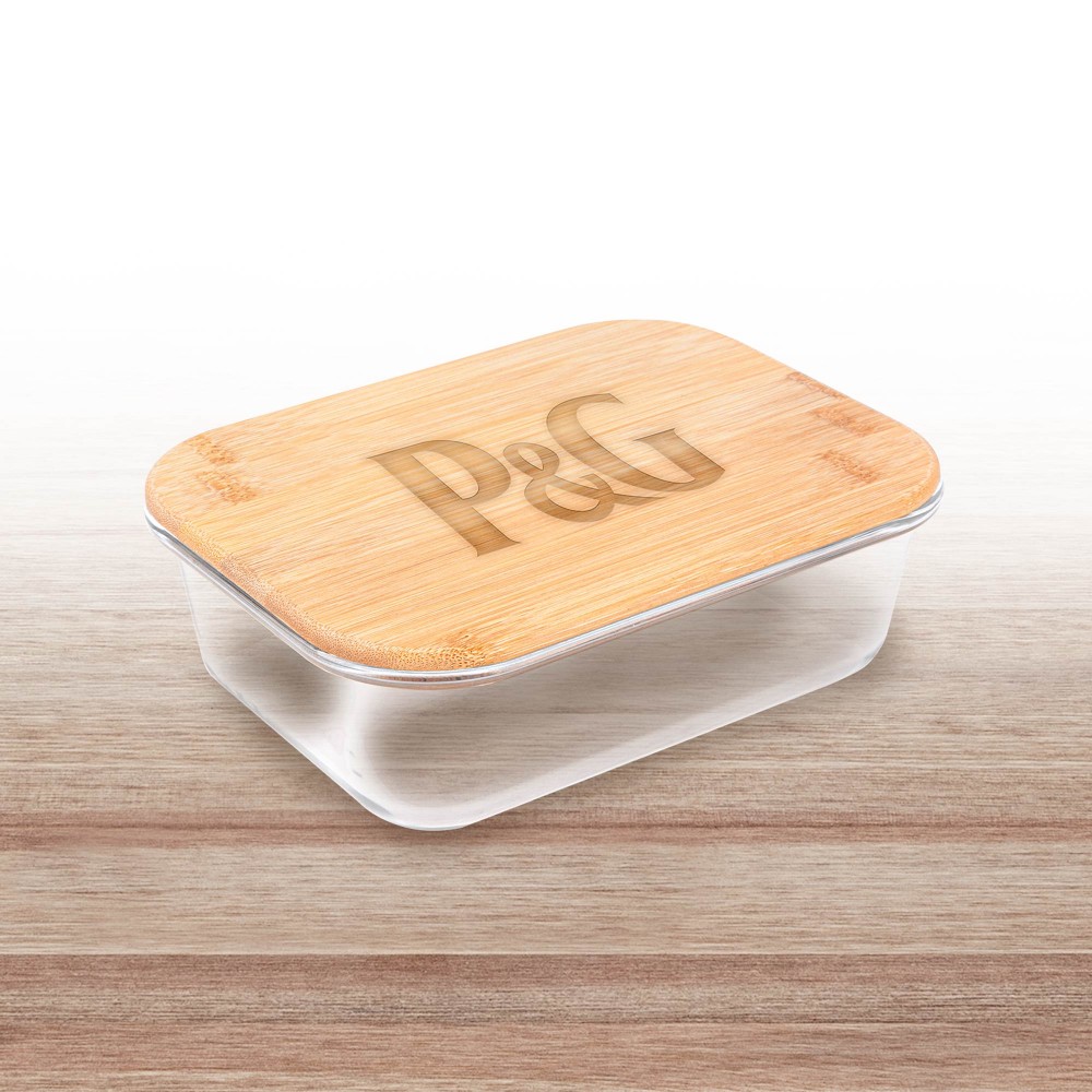 Custom Imprinted 20oz. Glass Food Storage Container with Bamboo Lid (Direct Import - 10-12 Weeks Ocean)