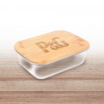 Custom Imprinted 20oz. Glass Food Storage Container with Bamboo Lid (Direct Import - 10-12 Weeks Ocean)