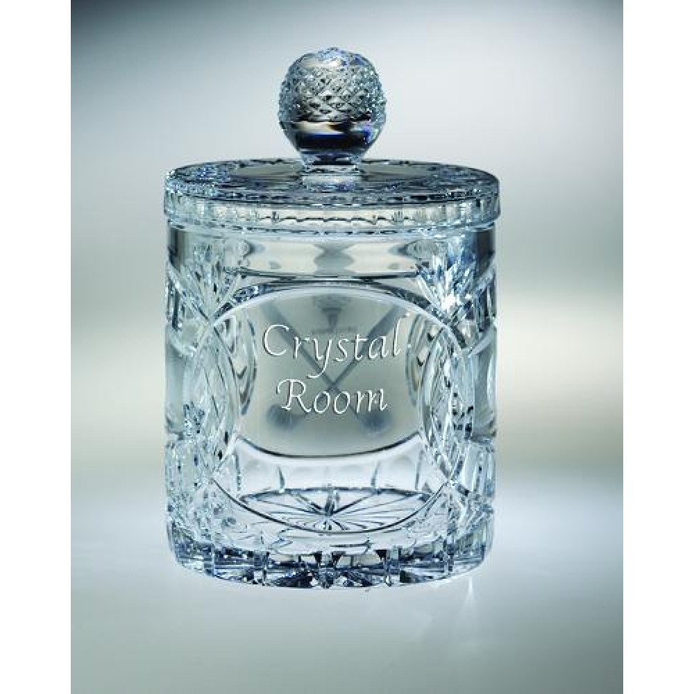 Fairway Biscuit Barrel Award with Lid - Lead Crystal (7"x4") Logo Branded Fairway Biscuit Barrel Award with Lid - Lead Crystal (7"x4") Logo Branded