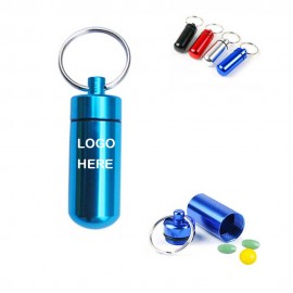 Aluminum Pill Bottle Key chain Custom Imprinted