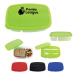Logo Branded Two Compartment Plastic Lunch Kit