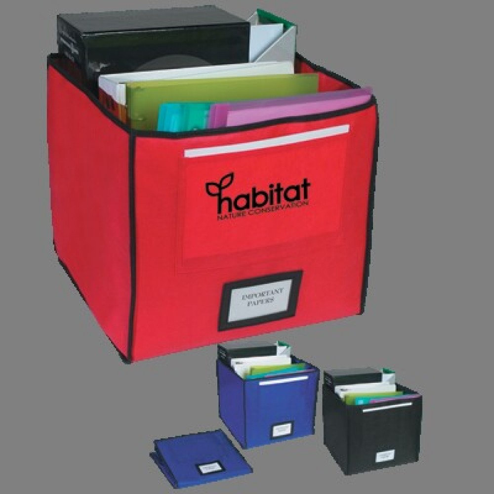 Non-Woven Storage Bin Logo Branded Non-Woven Storage Bin Logo Branded