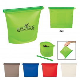 Logo Branded Reusable Food Bag With Plastic Slider